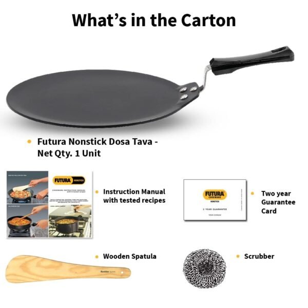 Hawkins Futura Nonstick Dosa Tava, Diameter 33 cm, Thickness 4.88 mm, Black (NDT33) - Image 3