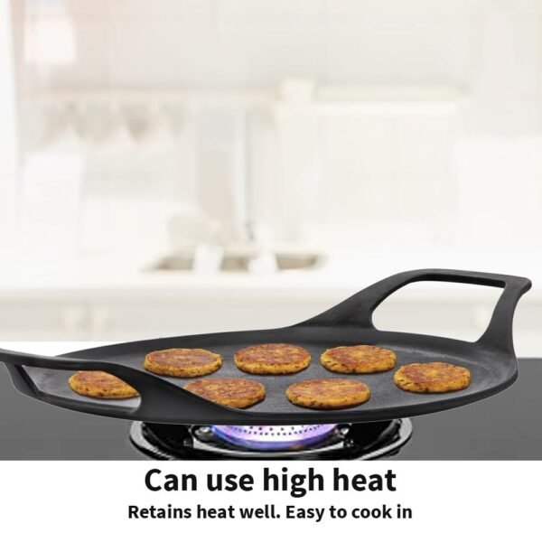 Hawkins Futura Pre-Seasoned Cast Iron Dosa Tawa 27cm - Image 3