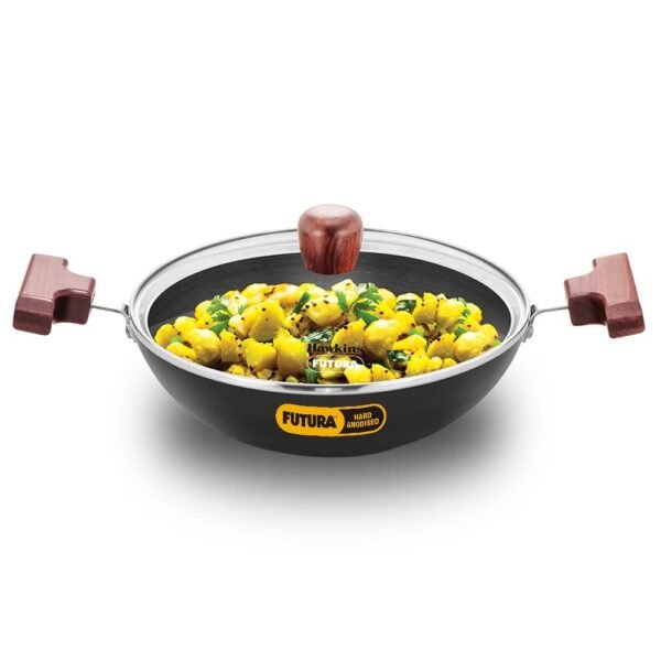 Hawkins Futura 1.5 Litre Deep Fry Pan, Hard Anodised, Round Bottom Small Kadai Without Lid, Black (AK15G) - Image 5