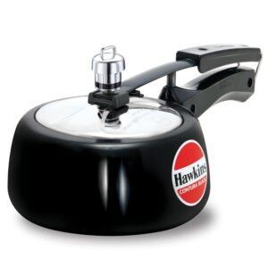 Hawkins 1.5 Litre Contura Black Pressure Cooker, Hard Anodised Inner Lid, Baby Cooker, Black(CB15)