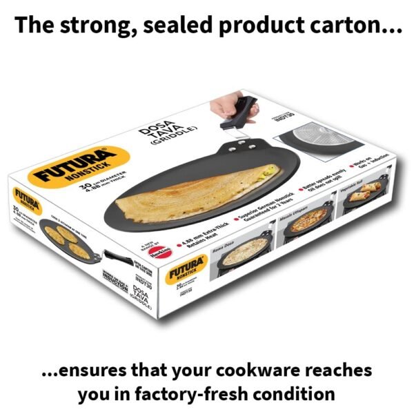 Hawkins Futura Nonstick Dosa Tawa, Diameter 30 cm, Thickness 4.88 mm, Black (NDT30) - Image 5
