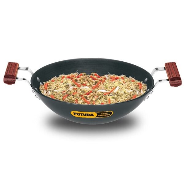 Hawkins Futura 3 Litre Deep Fry Pan, Hard Anodised Kadai, Flat Bottom Kadhai, Black (AD30) - Image 3