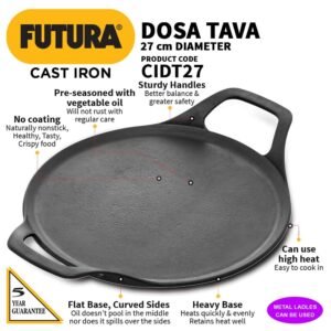Hawkins Futura Pre-Seasoned Cast Iron Dosa Tawa 27cm