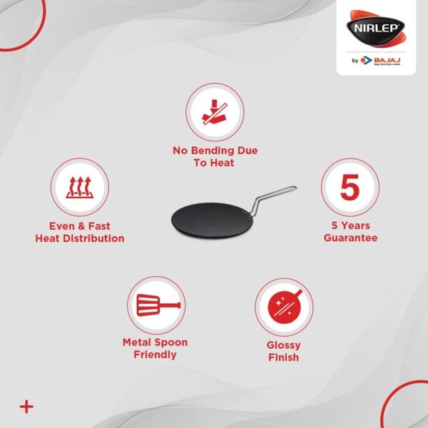 Ebony Bajaj Nirlep Induction base Concave Griddle/ Roti Tawa 28cm - Image 4