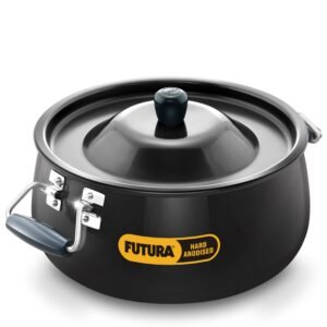 Hawkins Futura Bigboy Biryani Handi 12 Litre, Hard Anodised Pot with Hard Anodised Lid, Sauce Pan for Cooking and Serving Biriyani, Black (Abh12)