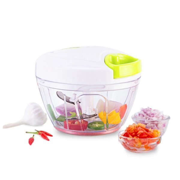 Classic String Vegetable Chopper & Whipper, Vegetable Cutter, Dip Whipper, Anti Slip, 3 Stainless Steel Blades, 450 ml - Image 3