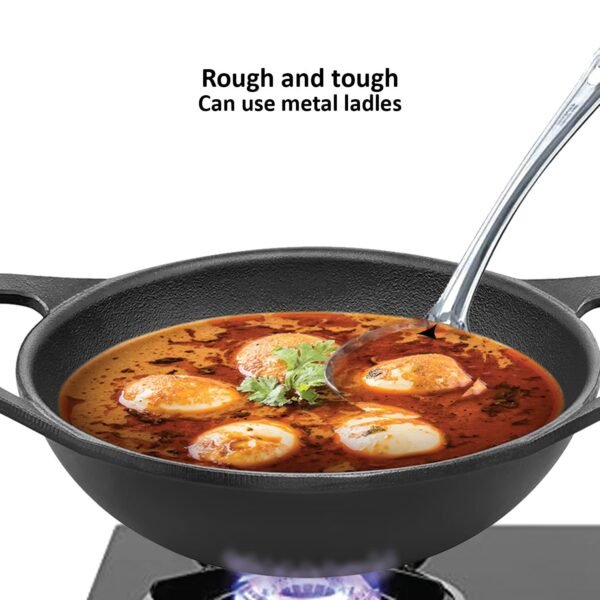 Hawkins Futura 2 Litre Cast Iron Kadhai with Glass Lid, Naturally Nonstick, Black (CIK20G) - Image 5