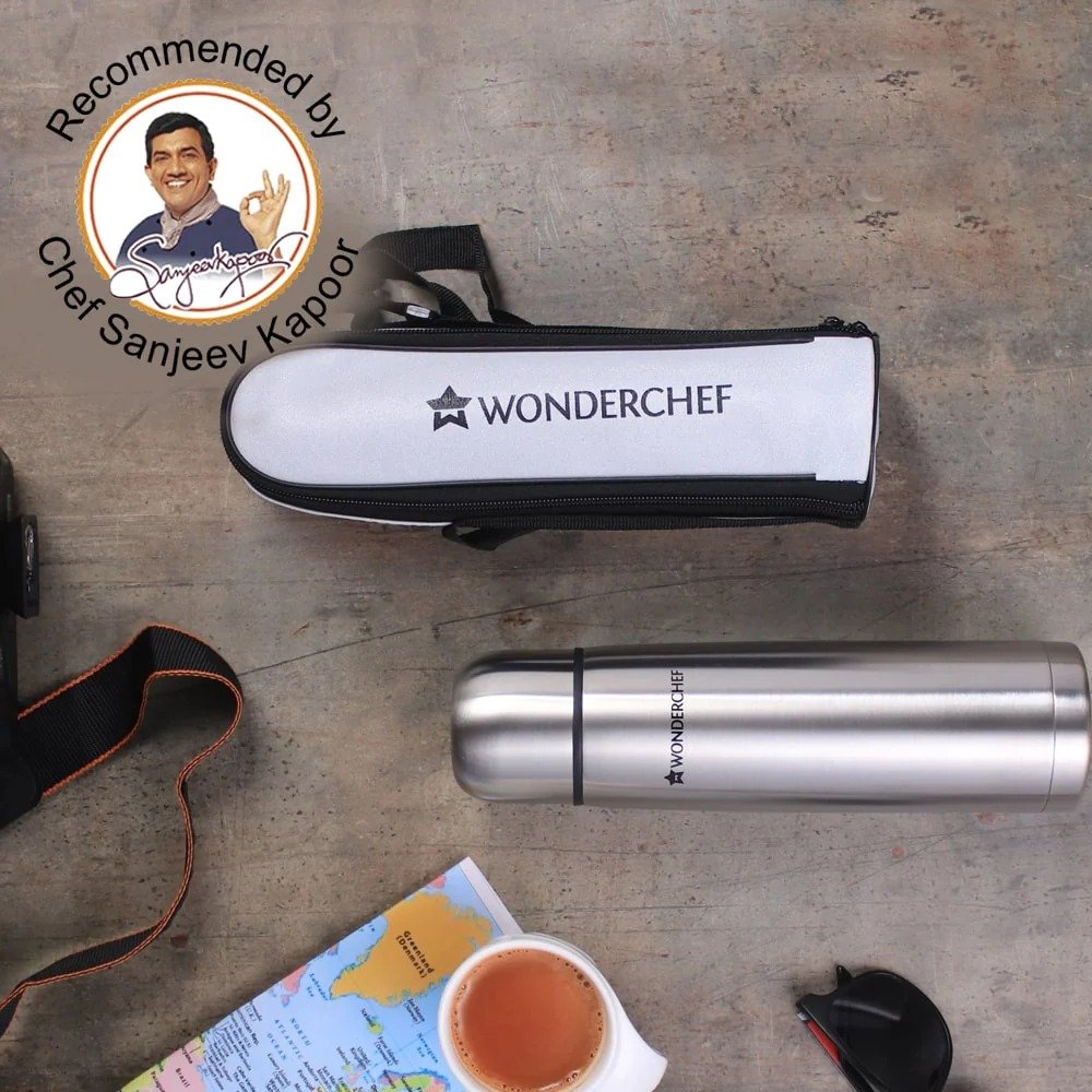 Hot-Bot, 1000ml, Double Wall Stainless Steel Vacuum Insulated Hot and Cold Flask with Travel Pouch, Copper Plated Inner Wall, Spill & Leak Proof, 2 Years Warranty - Image 2