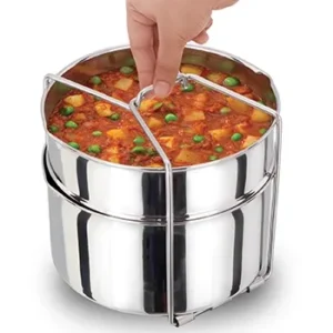 Hawkins Futura Stainless Steel Two-Dish Set, Cooker Dabba Set (SDS3)