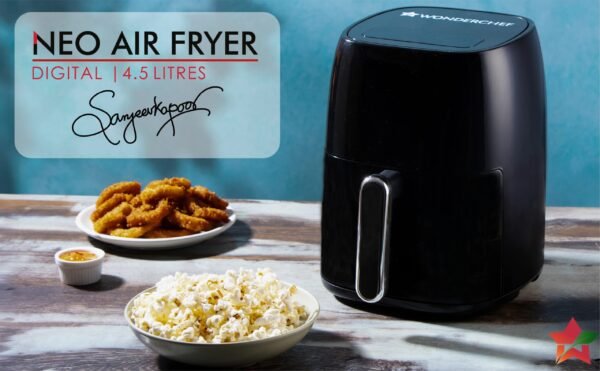 Neo Digital Air Fryer | Rapid Air Technology | 6 Pre-Set Menu Options | Temperature and Time Control | Automatic Shut-Off | Compact Design | 4.5 Litres | 1 Year Warranty | 1500 Watts | Black - Image 6
