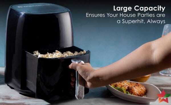 Neo Digital Air Fryer | Rapid Air Technology | 6 Pre-Set Menu Options | Temperature and Time Control | Automatic Shut-Off | Compact Design | 4.5 Litres | 1 Year Warranty | 1500 Watts | Black - Image 2