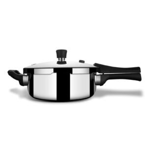 Stahl Xpress Triply Stainless Steel Outer Lid- Pan Pressure Cooker- 3.5L | Gas & Induction Cooktops Compatible | Serves 3-4 People