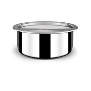Stahl Artisan Triply Stainless Steel Tasla with Lid 18cm, 2.6L | Tope Without Handles | Gas & Induction Cooktop Compatible | Cook & Serve Tope | Serves 3-4 People