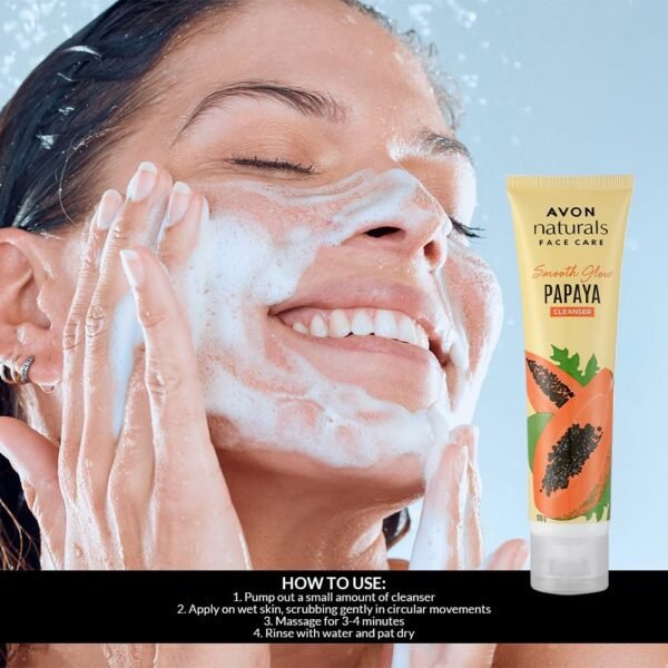 Avon Naturals Smooth Glow Papaya Cleanser 100g | Facewash - Image 2