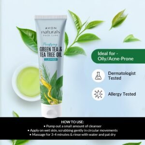 AVON Naturals Green Tea and Tea Tree Oil Cleanser, 100g | Facewash