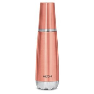Milton Vertex Steel-1000 Thermosteel Vacuum Insulated Hot and Cold Water Bottle with Tumbler | 1 Litre | Colour Metalic Copper