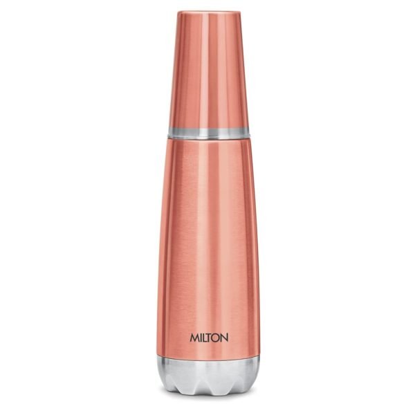 Milton Vertex Steel-1000 Thermosteel Vacuum Insulated Hot and Cold Water Bottle with Tumbler | 1 Litre | Colour Metalic Copper