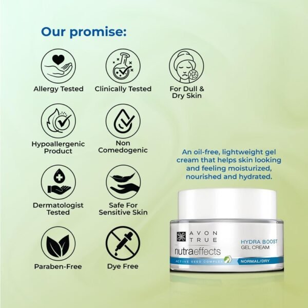 Avon True Nutraeffects Hydra Boost Gel Cream 50 gm | Light Weight And Non-greasy - Image 5