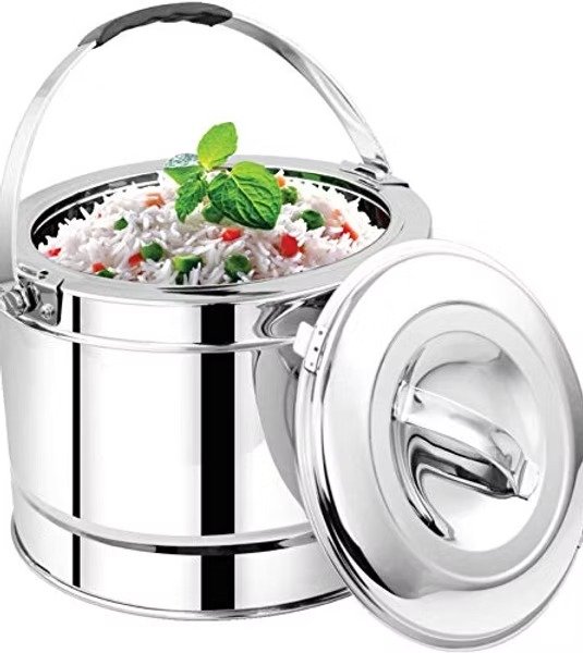 Blue Flora Premium Quality Hot Pot 5L | Stainless Steel | Mirror Finish | 5000mL | Professional Use