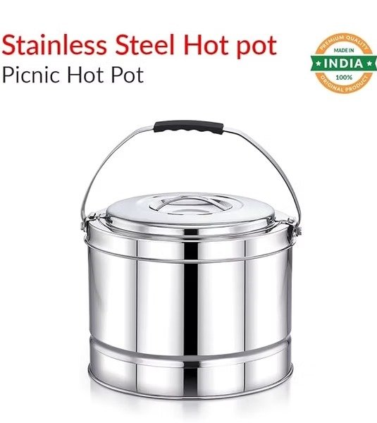 Blue Flora Premium Quality Hot Pot 5L | Stainless Steel | Mirror Finish | 5000mL | Professional Use - Image 3