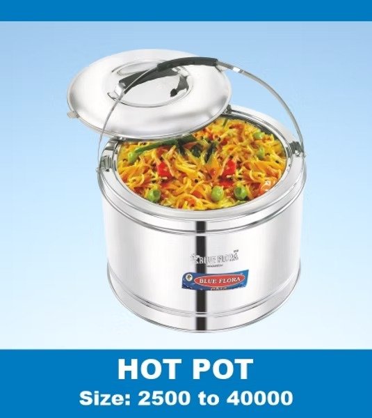 Blue Flora Premium Quality Hot Pot 5L | Stainless Steel | Mirror Finish | 5000mL | Professional Use - Image 4