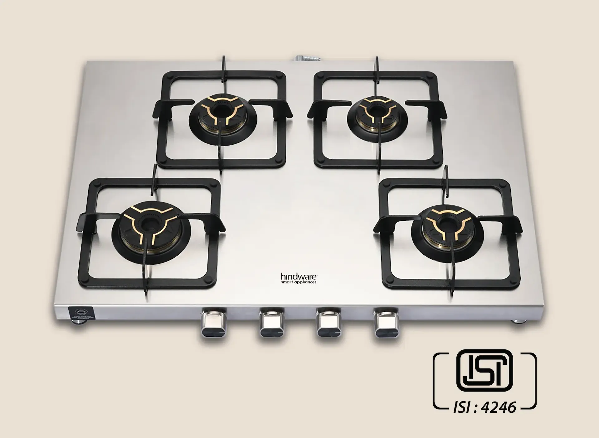 Hindware Arturo SS 4 Burner Cooktop | Premium Gas Stove - Image 3