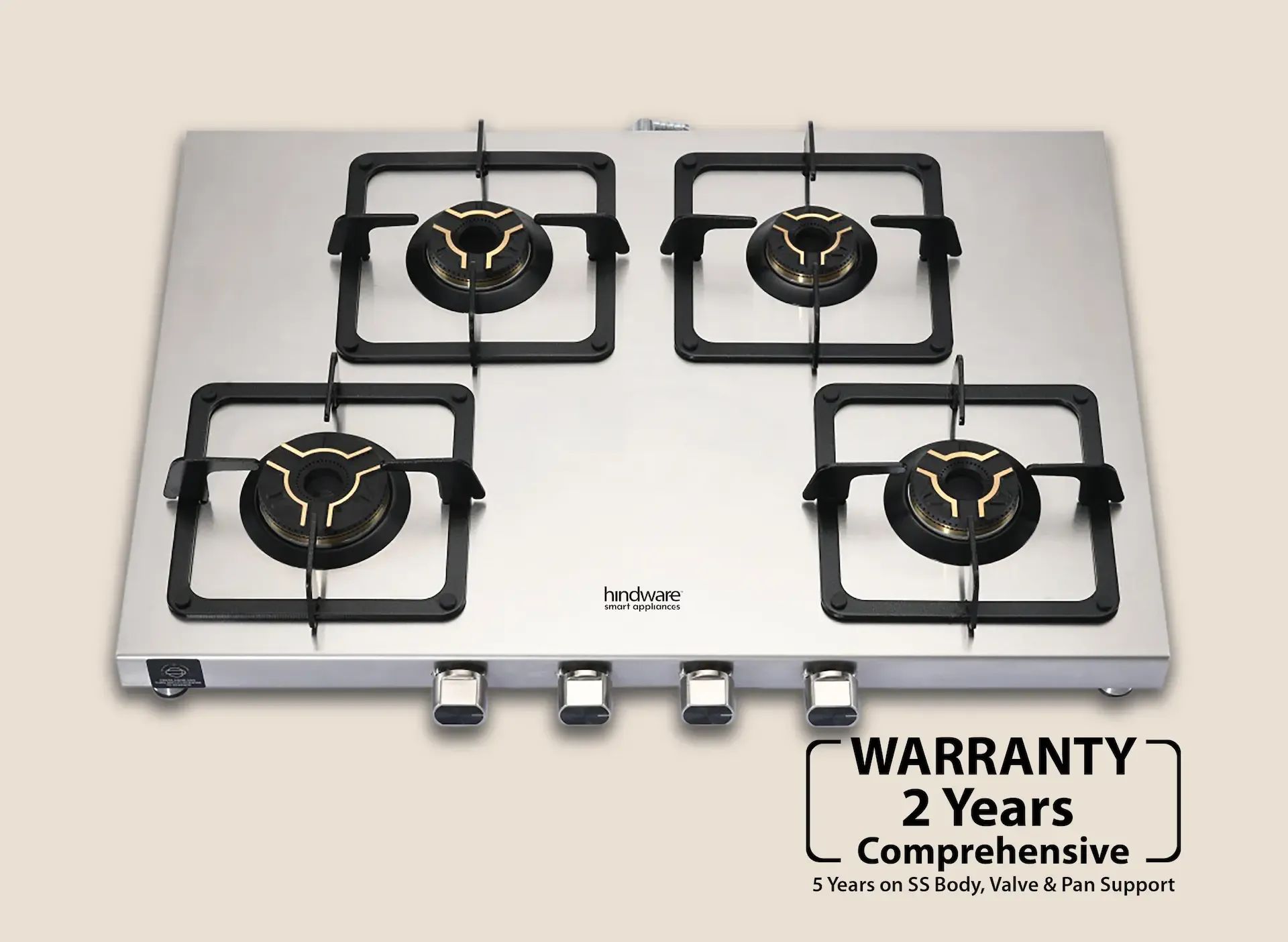 Hindware Arturo SS 4 Burner Cooktop | Premium Gas Stove - Image 2