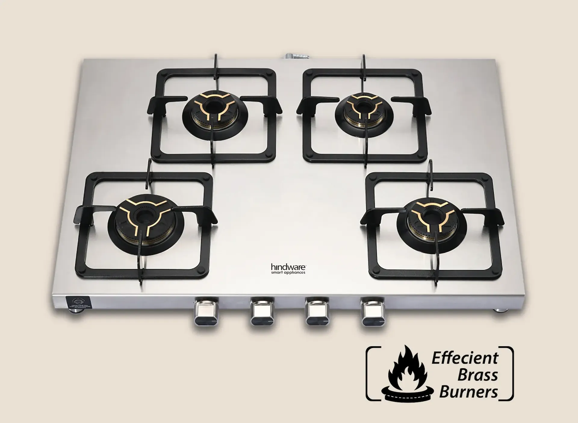 Hindware Arturo SS 4 Burner Cooktop | Premium Gas Stove - Image 4
